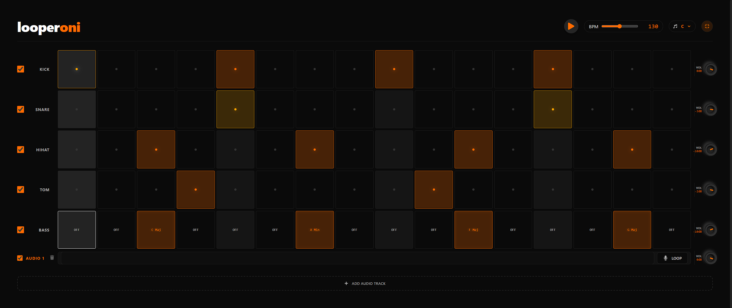 16-Step Sequencer Grid